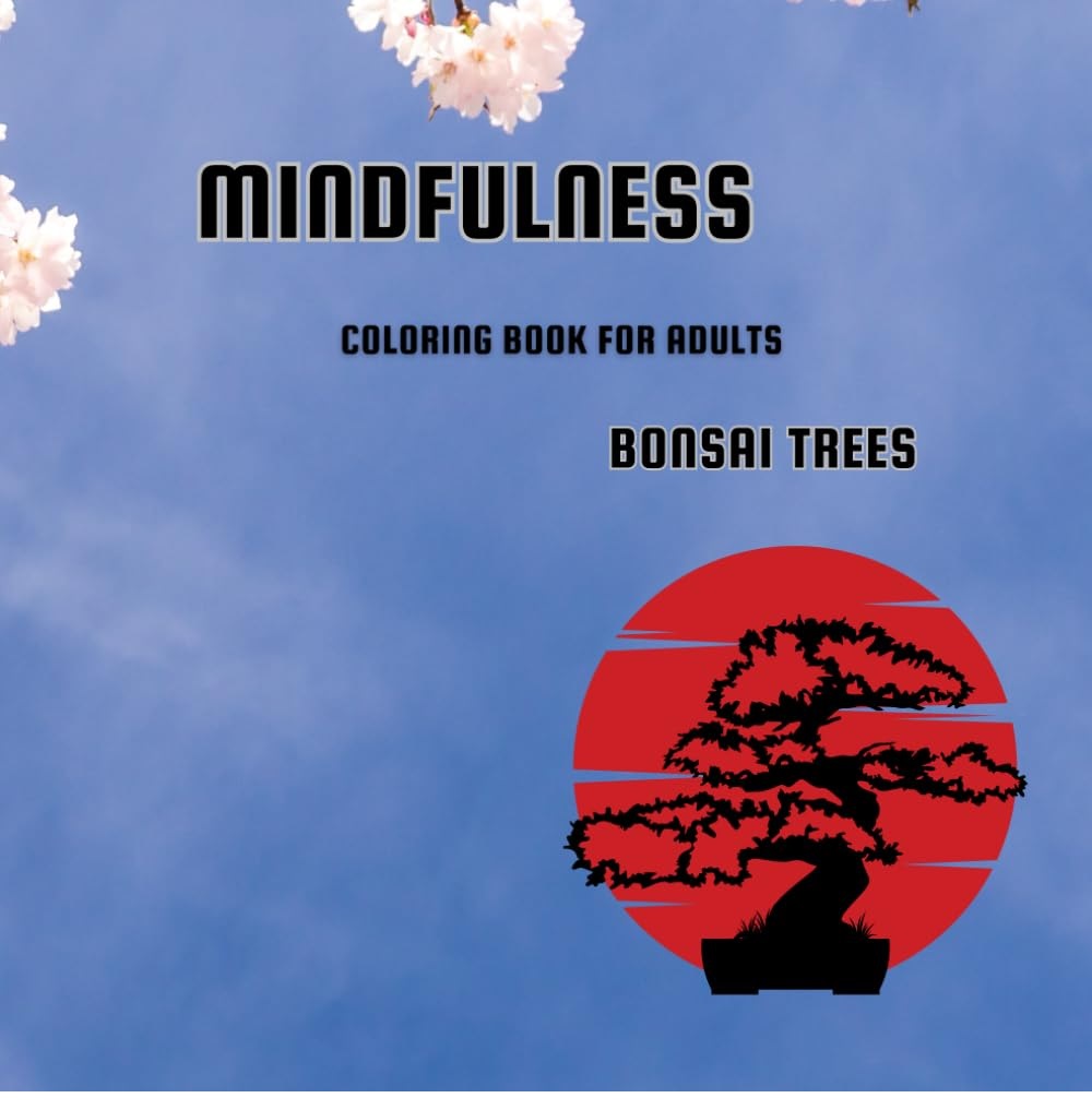 Bonsai Mandala coloring book for adults