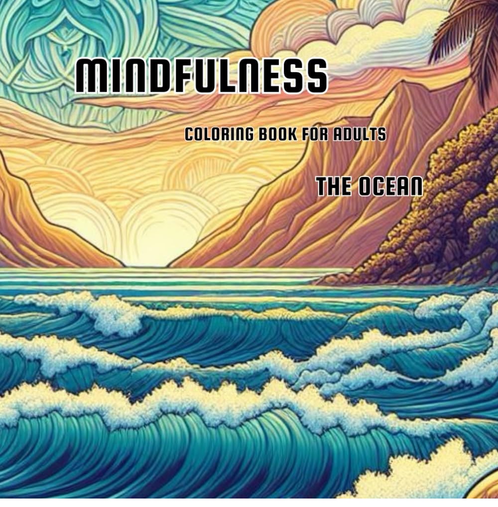 Ocean theme mandala coloring book for adults