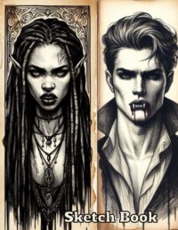 Vampire themed sketchbook blank to draw in