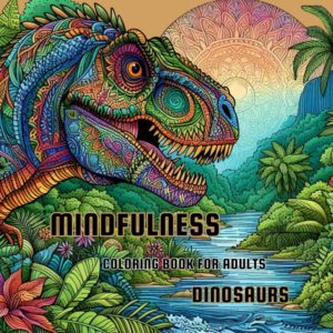 Dinoaurs mandala coloring book for adults