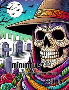 minimalist skull coloring book for adults