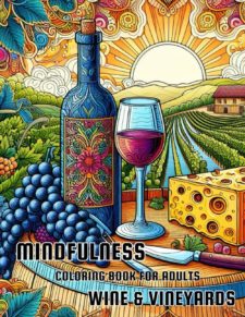 wine and vineyards mandala coloring book for adults