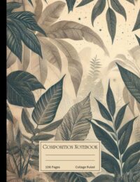Botanical leaves composition notebook college ruled