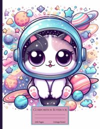 Kawaii Cosmic Cat Composition Notebook College Ruled